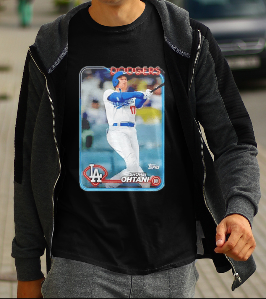 Topps Shohei Ohtani LA Dodgers Batter Neon Script T-Shirt