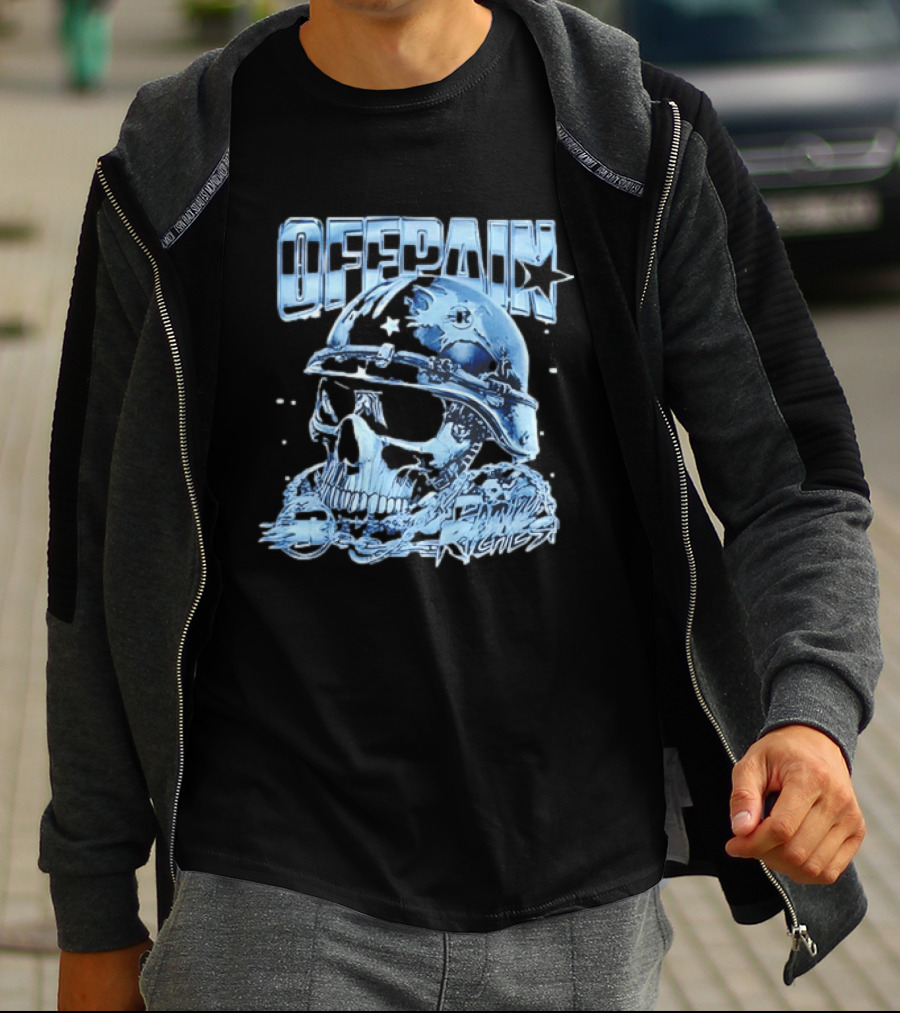 Offpain Riches Skull Helmet Military Style Star T-Shirt