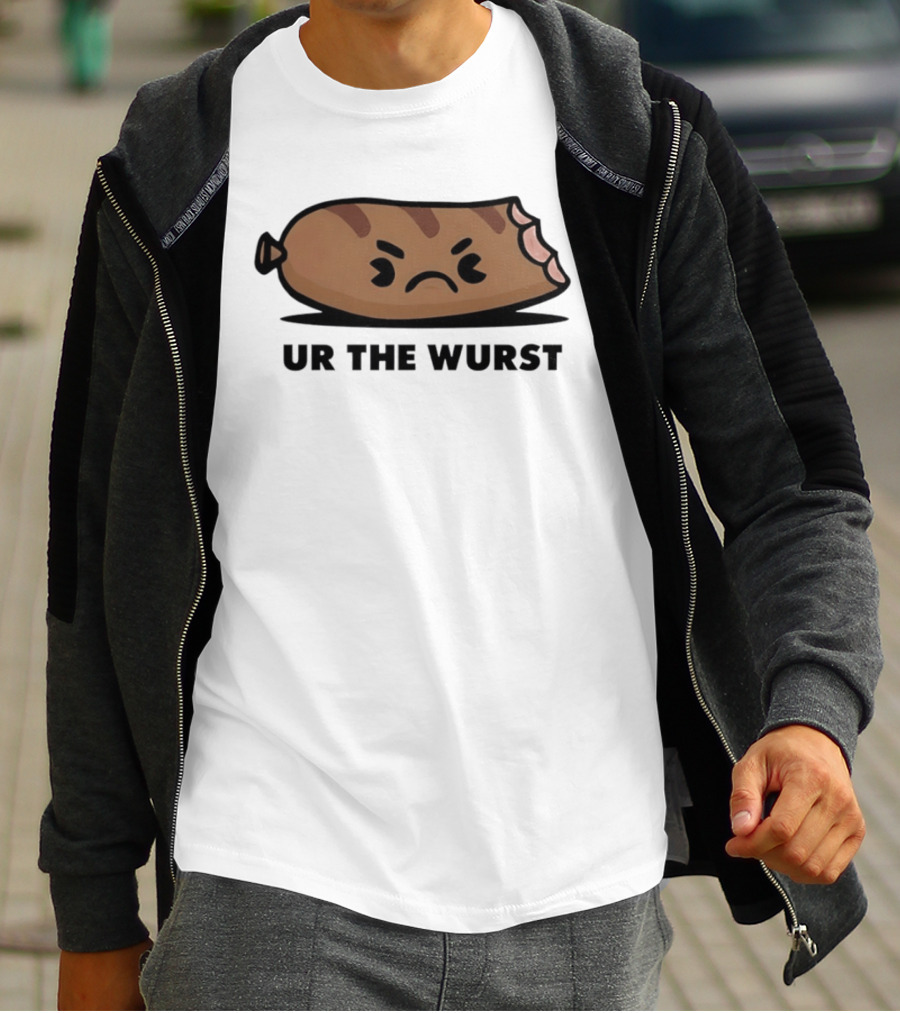 Angry Sausage Ur The Wurst Pun Humor T-Shirt
