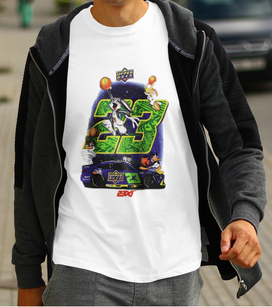 Upper Deck 23 Bugs Bunny Road Runner 23XI Racing Space Jam 30th Anniversary T-Shirt