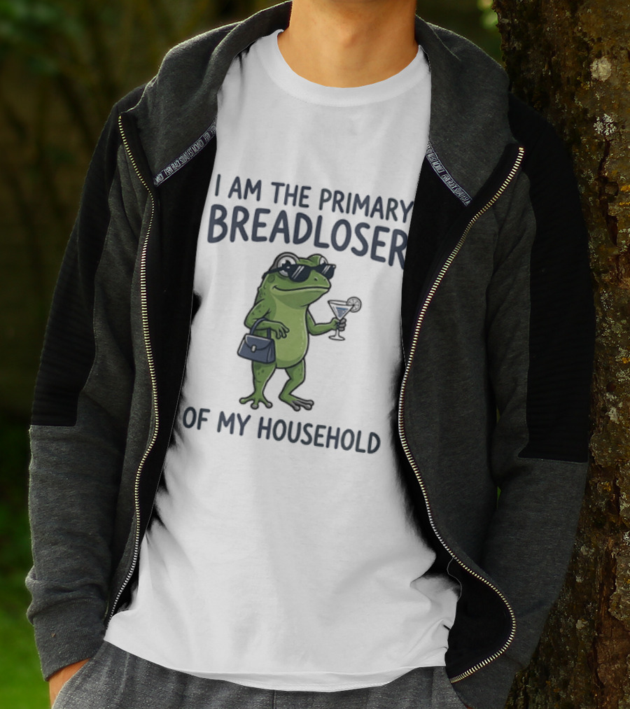 I Am The Primary Breadloser Frog Drinking Cocktail With Handbag And Shades T-Shirt