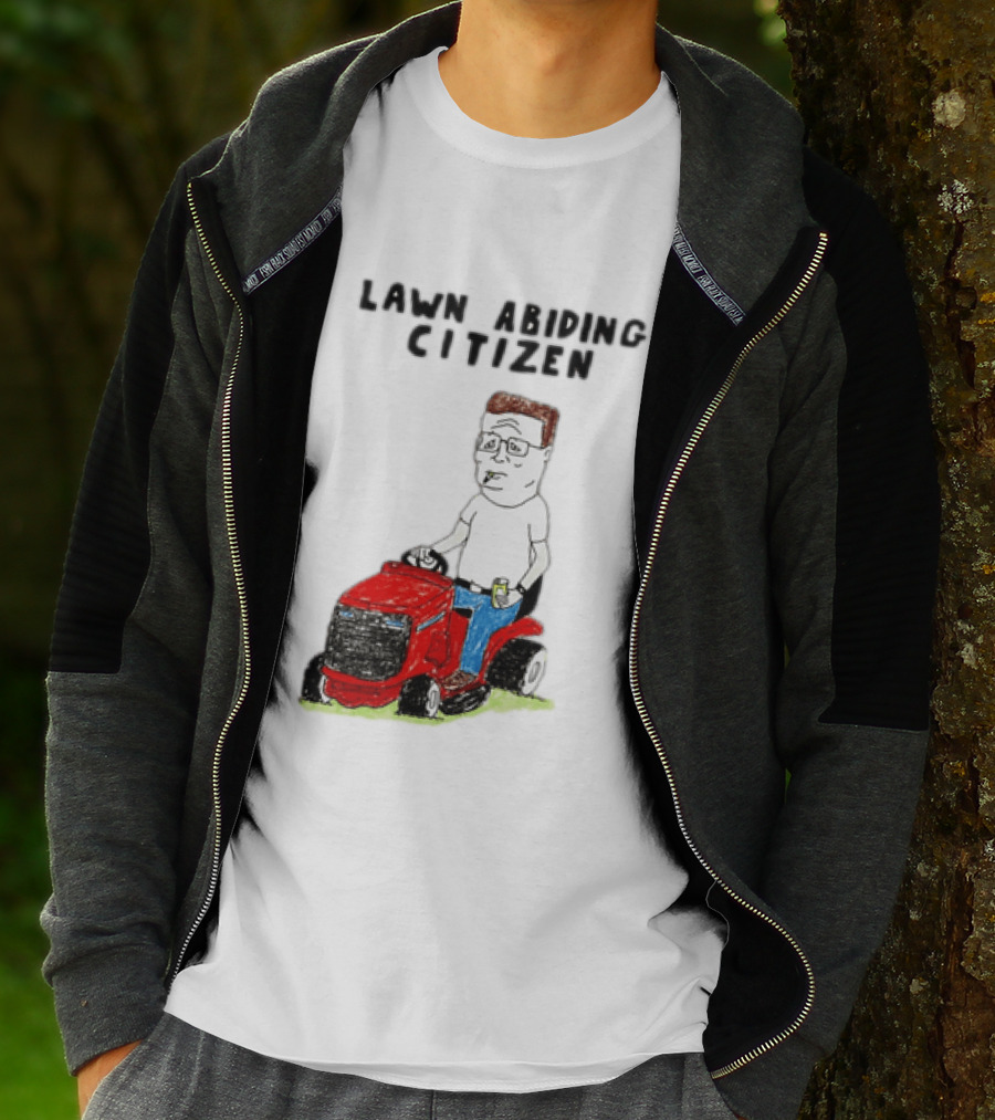 Lawn Abiding Citizen Hank Hill Cartoon Riding Mower Image T-Shirt