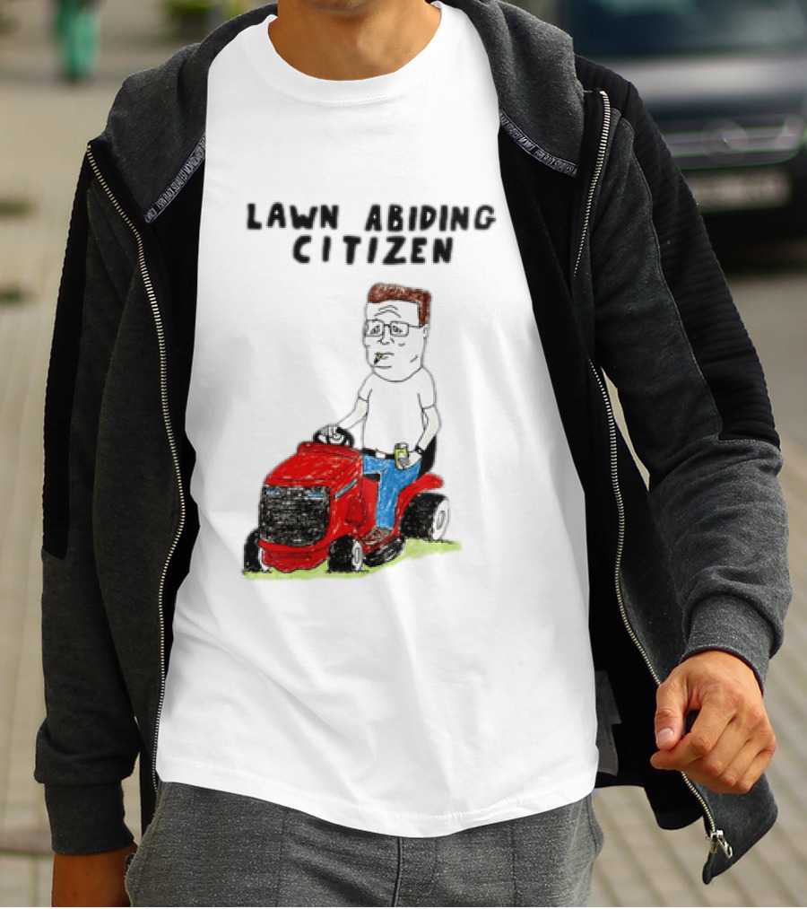 Lawn Abiding Citizen Hank Hill Cartoon Riding Mower Image T-Shirt