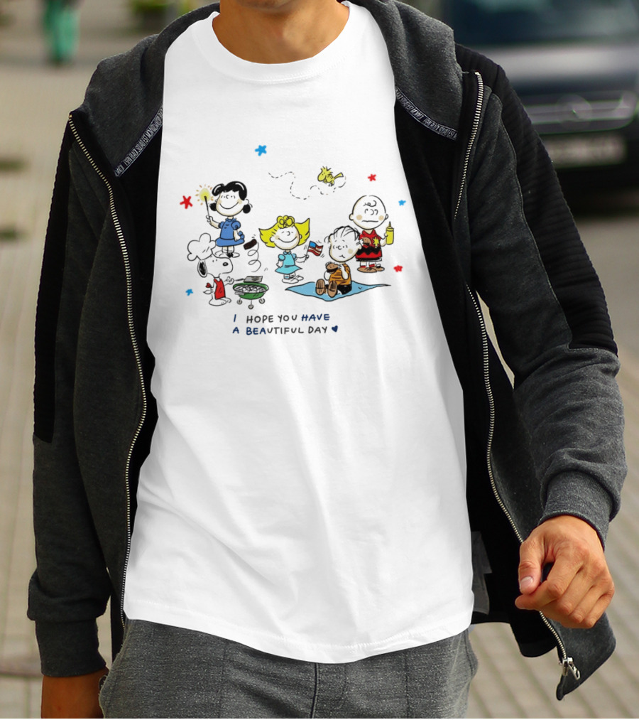 Peanuts Gang Fourth Of July Celebration I Hope You Have A Beautiful Day T-Shirt
