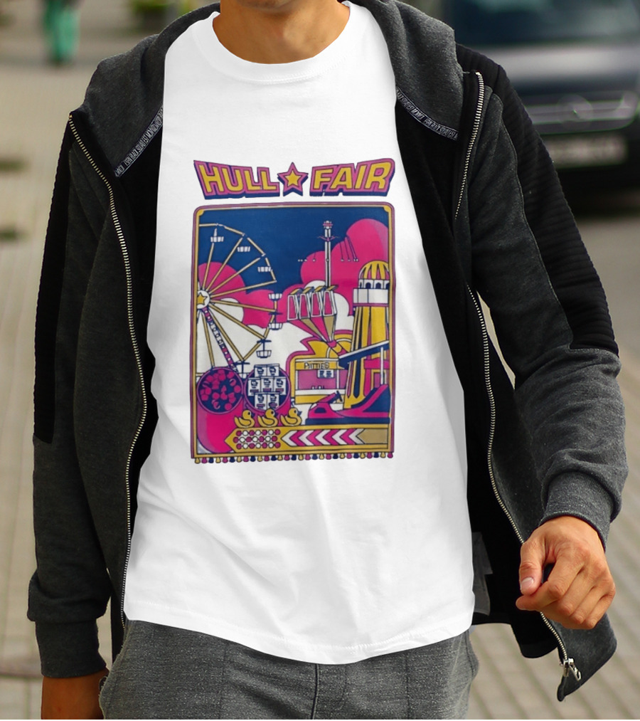 Hull Fair Ferris Wheel Carnival Rides And Helter Skelter T-Shirt