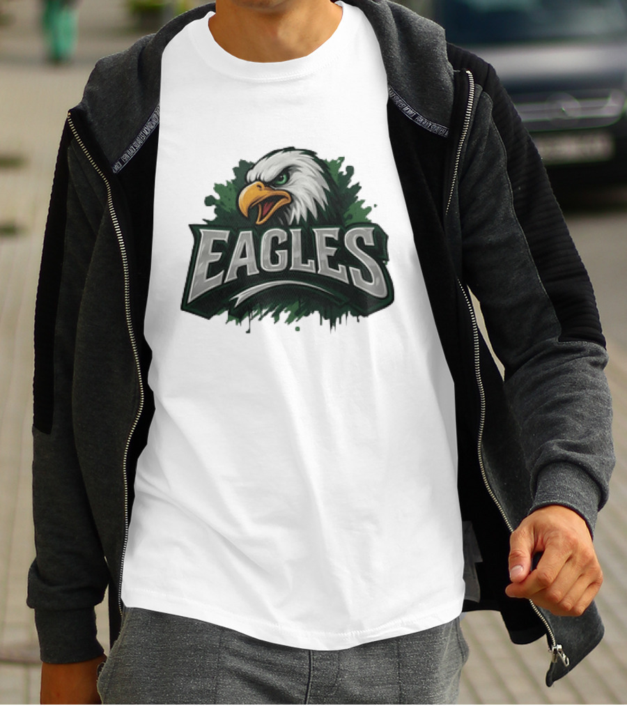 Philadelphia Eagles Distressed Graffiti Style Eagles Head T-Shirt