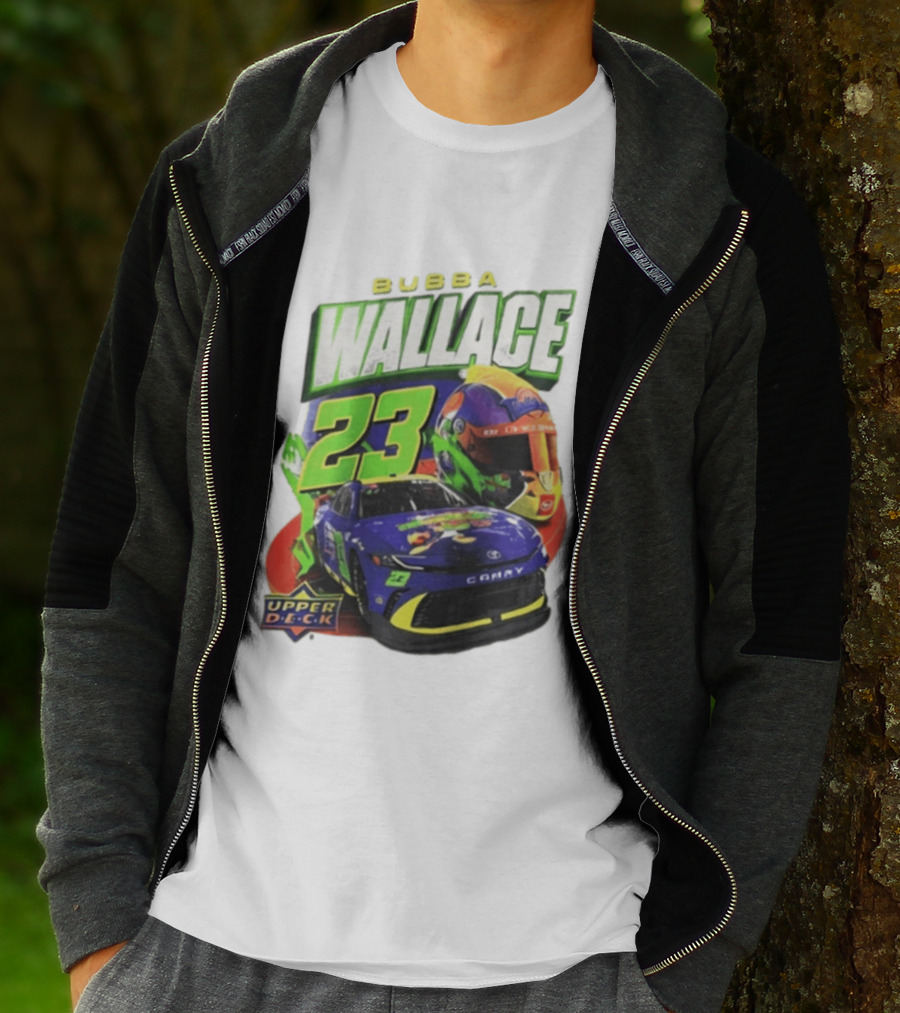 Space Jam's 30th Anniversary Bubba Wallace 23 Upper Deck Racing Car Helmet T-Shirt