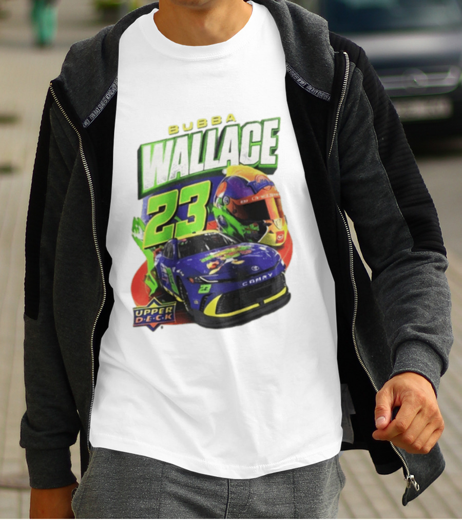 Space Jam's 30th Anniversary Bubba Wallace 23 Upper Deck Racing Car Helmet T-Shirt