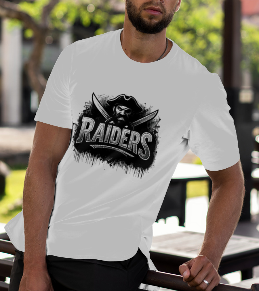 Las Vegas Raiders Distressed Pirate Logo Skull Swords And Raider T-Shirt