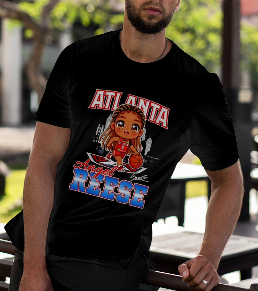 Atlanta Angel Reese Caricature Basketball Player Cartoon T-Shirt