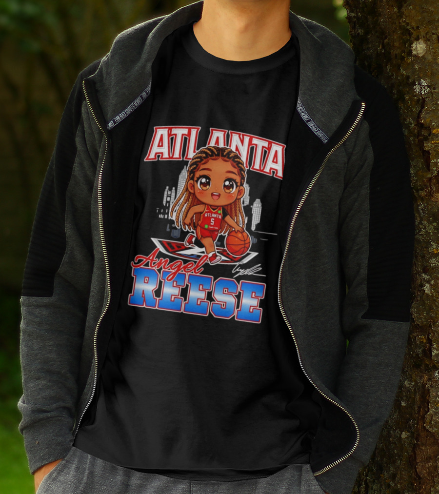 Atlanta Angel Reese Caricature Basketball Player Cartoon T-Shirt