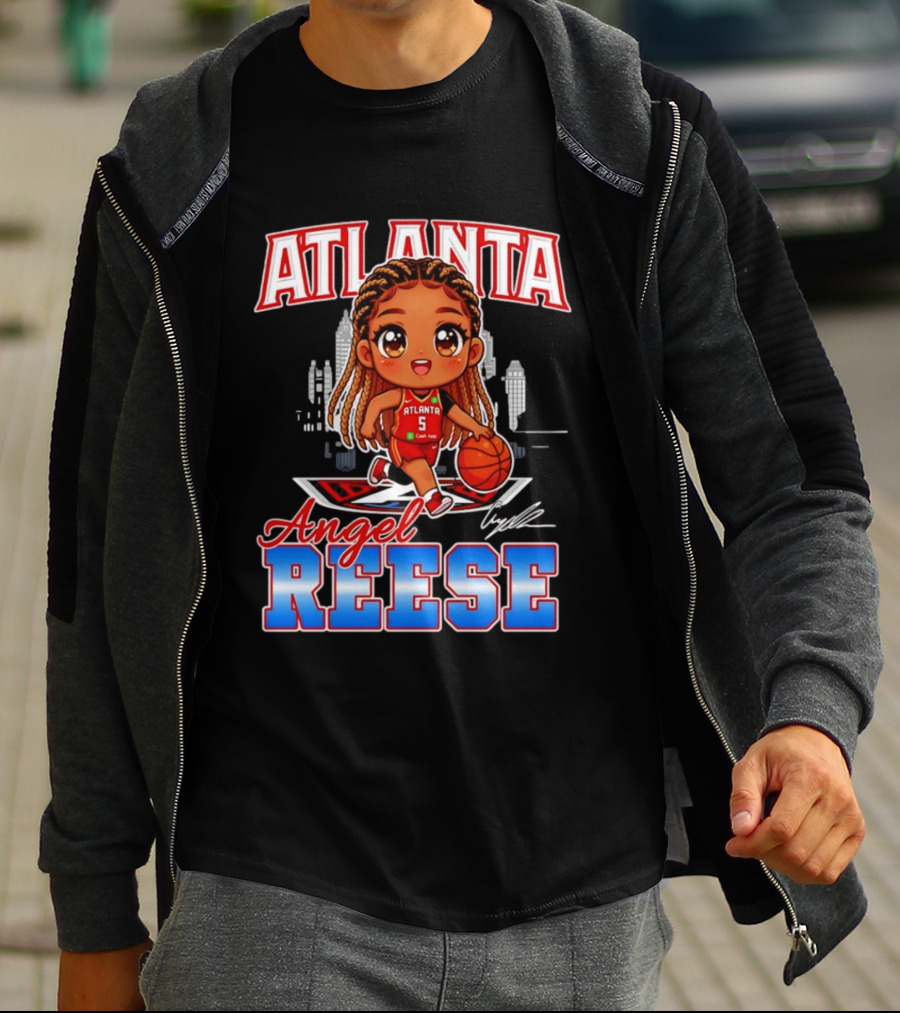 Atlanta Angel Reese Caricature Basketball Player Cartoon T-Shirt