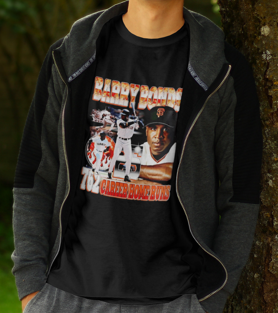 Barry Bonds Giants 25 San Francisco 762 Career Home Runs T-Shirt