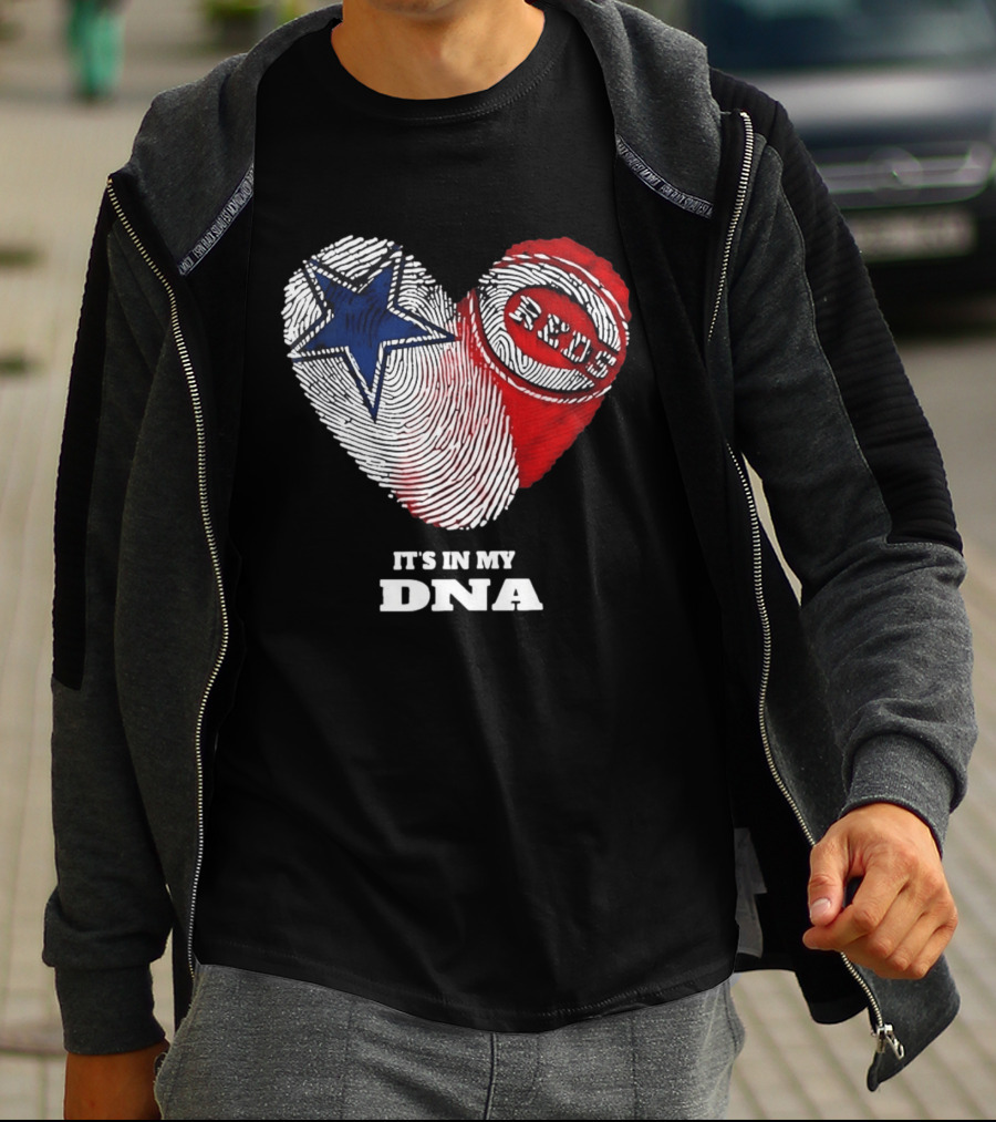 Dallas Cowboys Heart Cincinnati Reds It's In My DNA 2026 T-Shirt