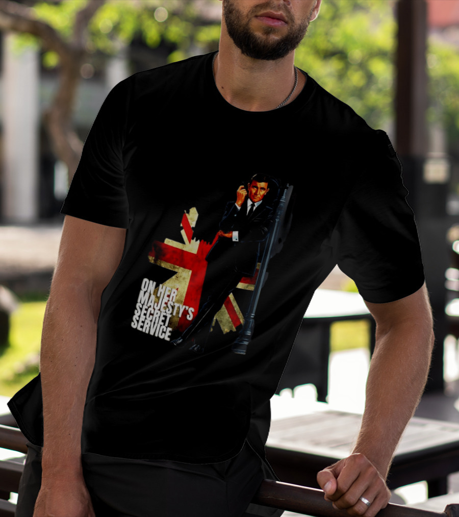 James Bond On Her Majesty's Secret Service British Flag Spy T-Shirt