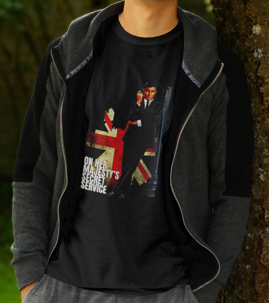 James Bond On Her Majesty's Secret Service British Flag Spy T-Shirt
