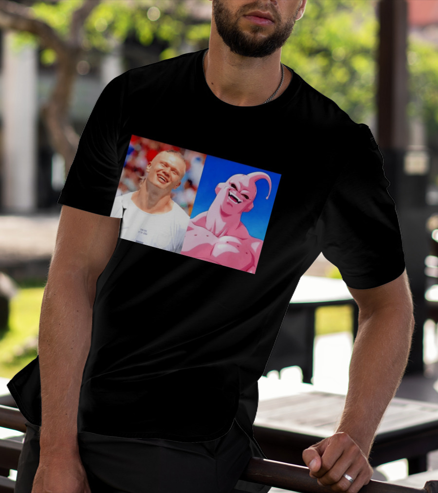 Erling Haaland Majin Buu Dragon Ball Z Comparison T-Shirt