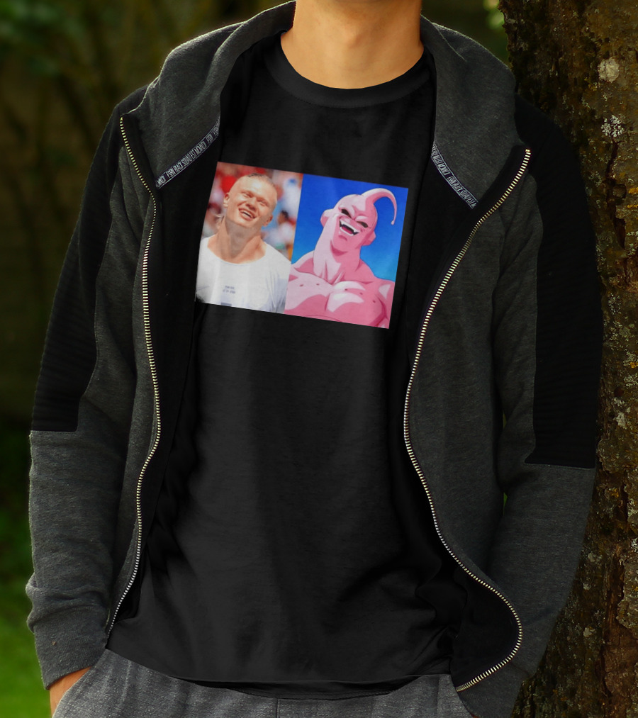 Erling Haaland Majin Buu Dragon Ball Z Comparison T-Shirt
