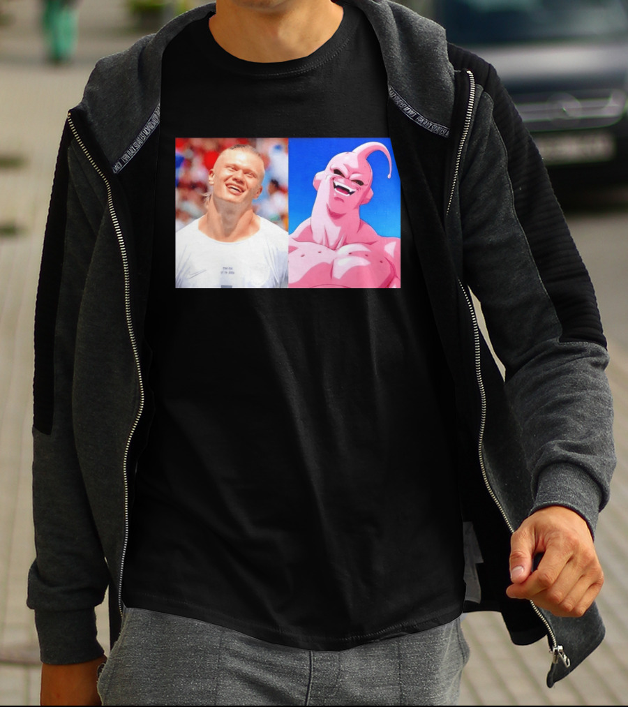 Erling Haaland Majin Buu Dragon Ball Z Comparison T-Shirt