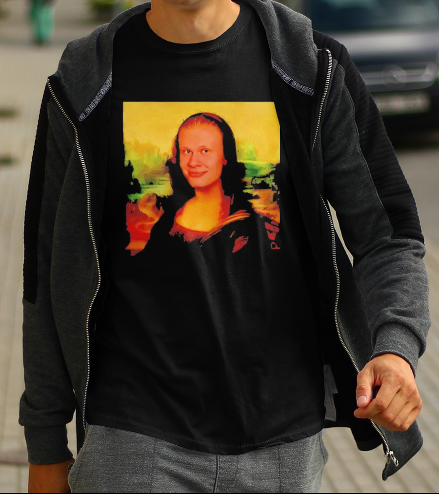 Mona Lisa Erling Haaland Manchester City Meme T-Shirt