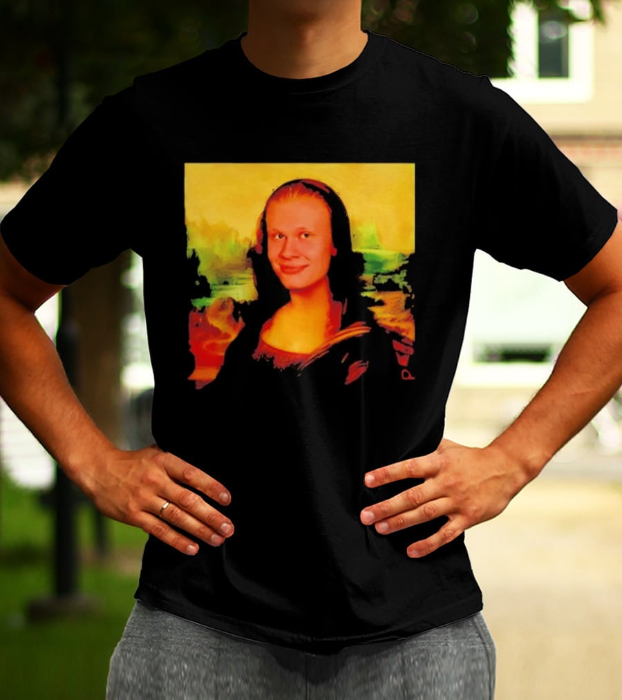 Mona Lisa Erling Haaland Manchester City Meme T-Shirt