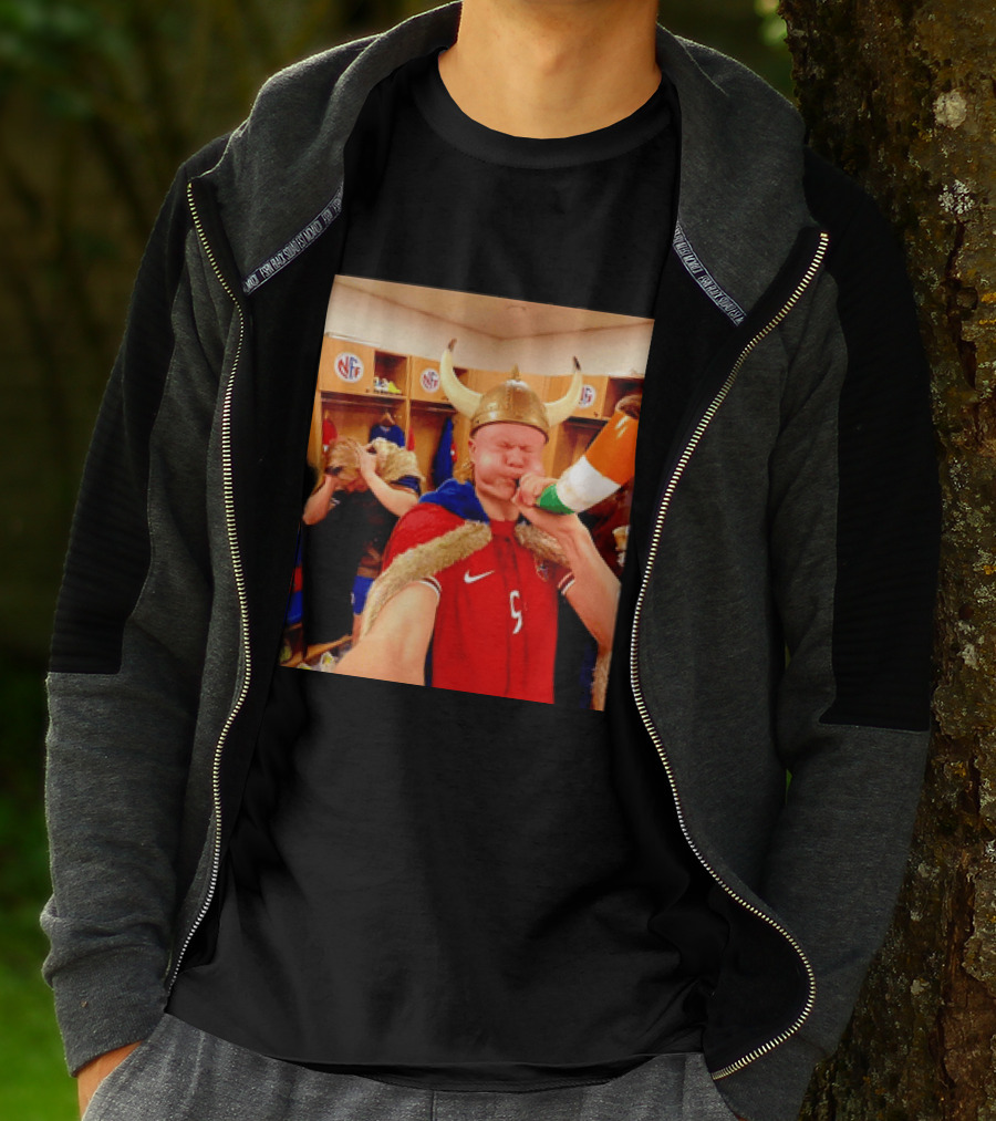 Erling Haaland Norway No 9 Viking Football Celebration Locker Room T-Shirt