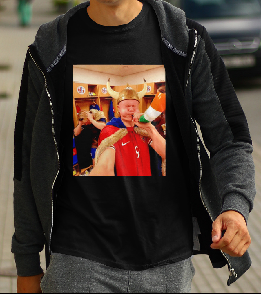Erling Haaland Norway No 9 Viking Football Celebration Locker Room T-Shirt