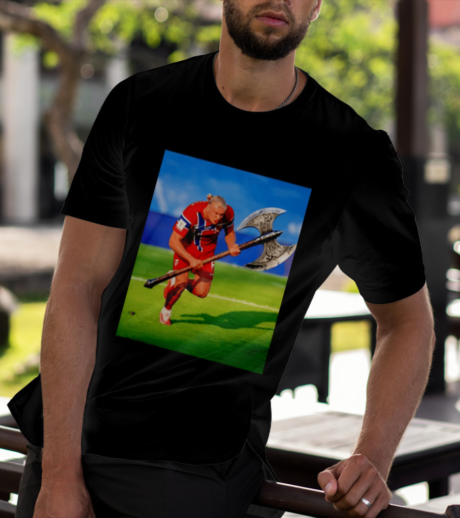 Erling Haaland Norway Viking Warrior Meme Football Team T-Shirt