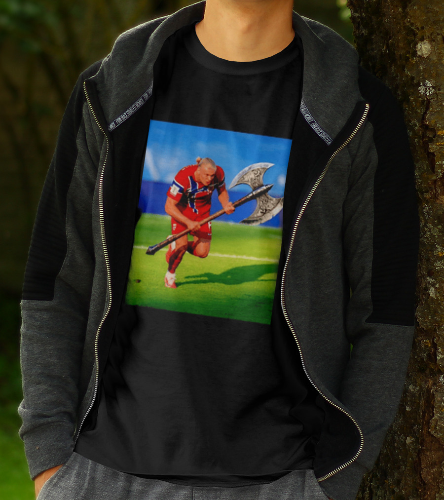 Erling Haaland Norway Viking Warrior Meme Football Team T-Shirt