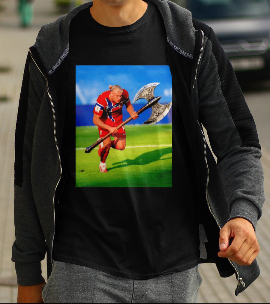 Erling Haaland Norway Viking Warrior Meme Football Team T-Shirt