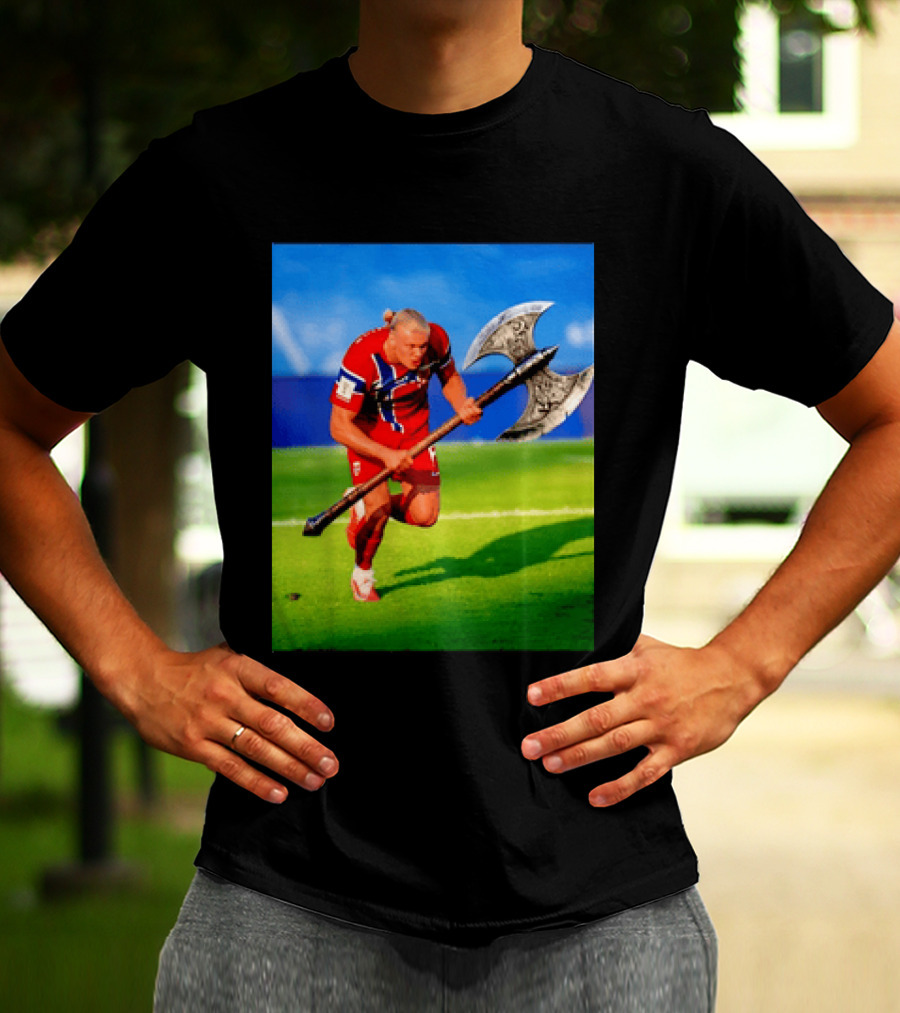 Erling Haaland Norway Viking Warrior Meme Football Team T-Shirt