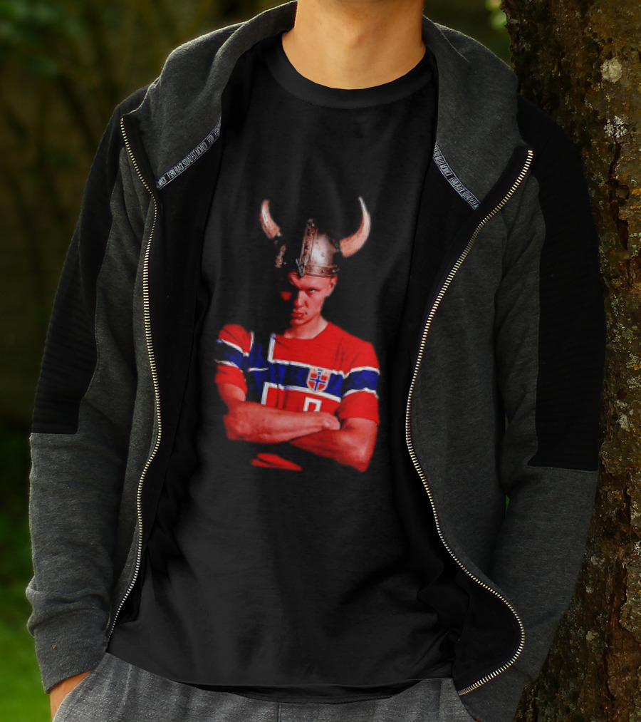 Erling Haaland Norway National Football Team Viking Helmet T-Shirt