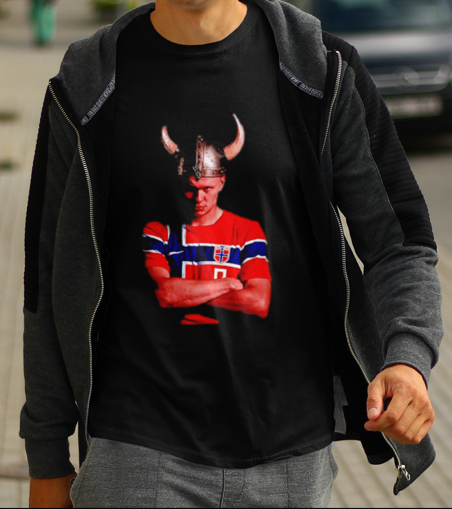 Erling Haaland Norway National Football Team Viking Helmet T-Shirt
