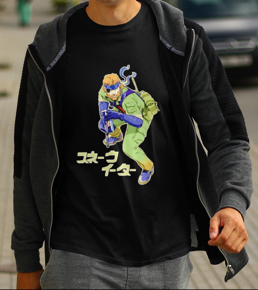 Naked Snake Metal Gear Solid Snake Eater Crouching Pose Japanese T-Shirt