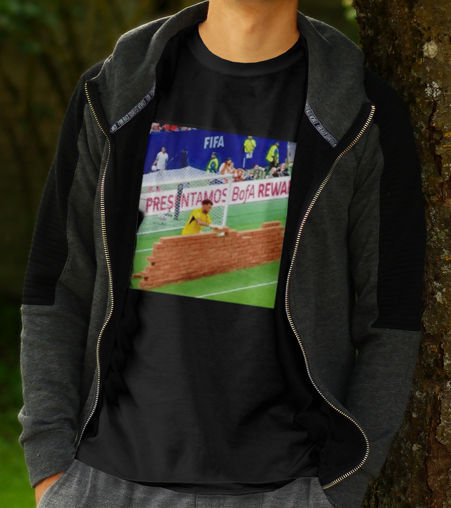 Vozinha Cape Verde FIFA Goalkeeper Meme Brick Wall Soccer Humor T-Shirt