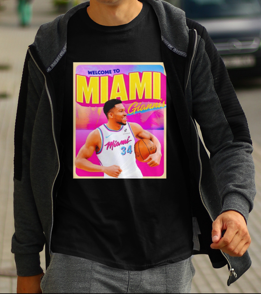 Welcome To Miami Giannis Miami Heat Basketball 34 T-Shirt