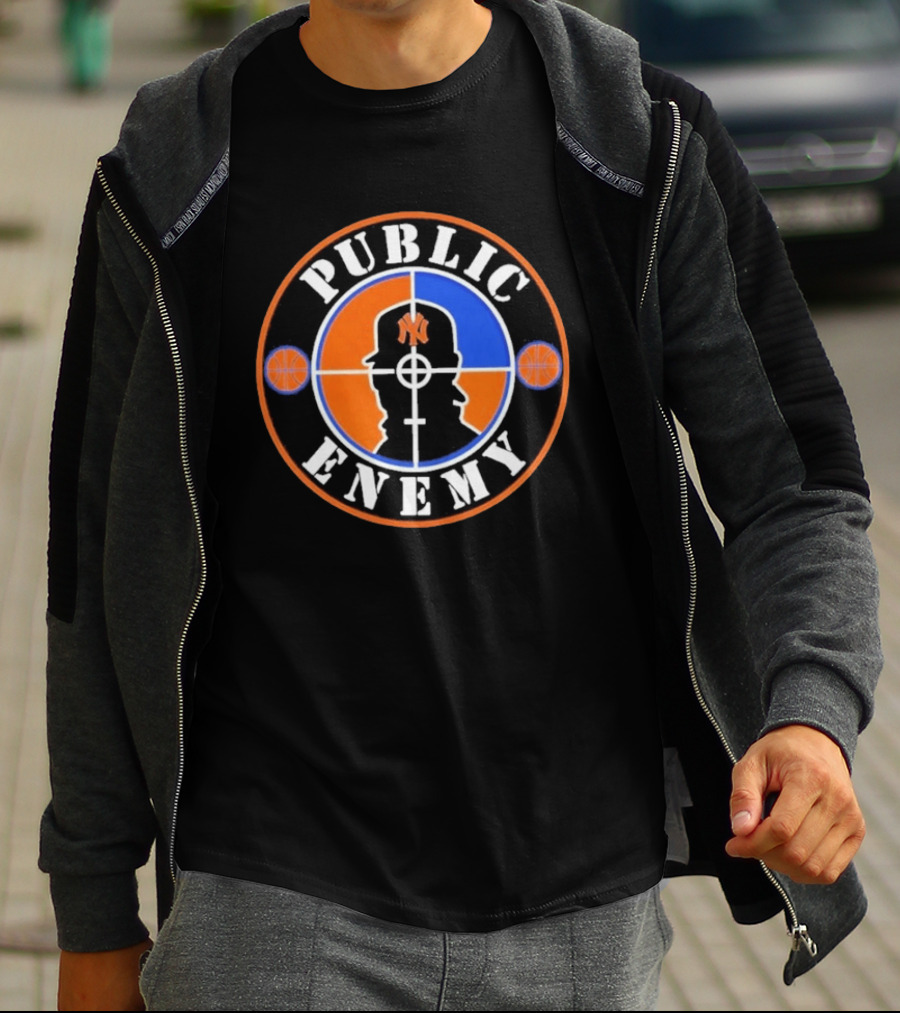 Public Enemy New York Knicks Basketball Crosshair T-Shirt