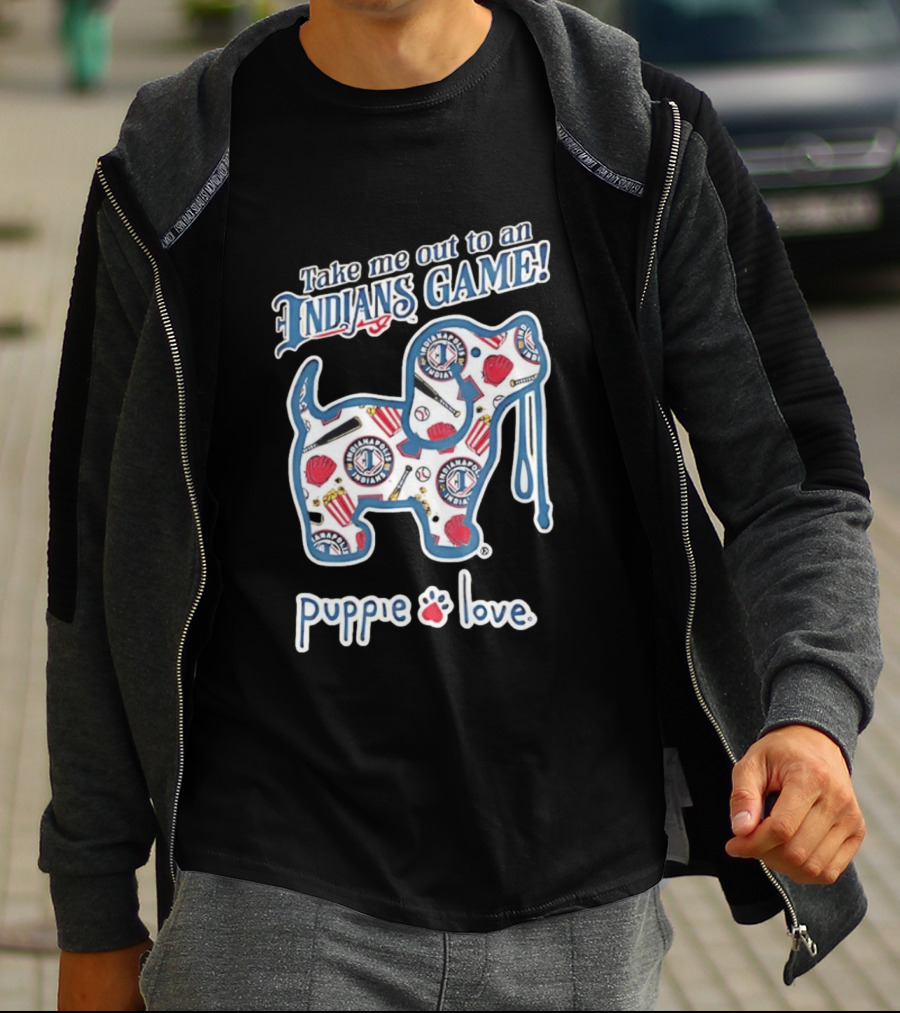 Puppie Love Take Me Out To An Indianapolis Indians Game Fun Baseball Outfit T-Shirt