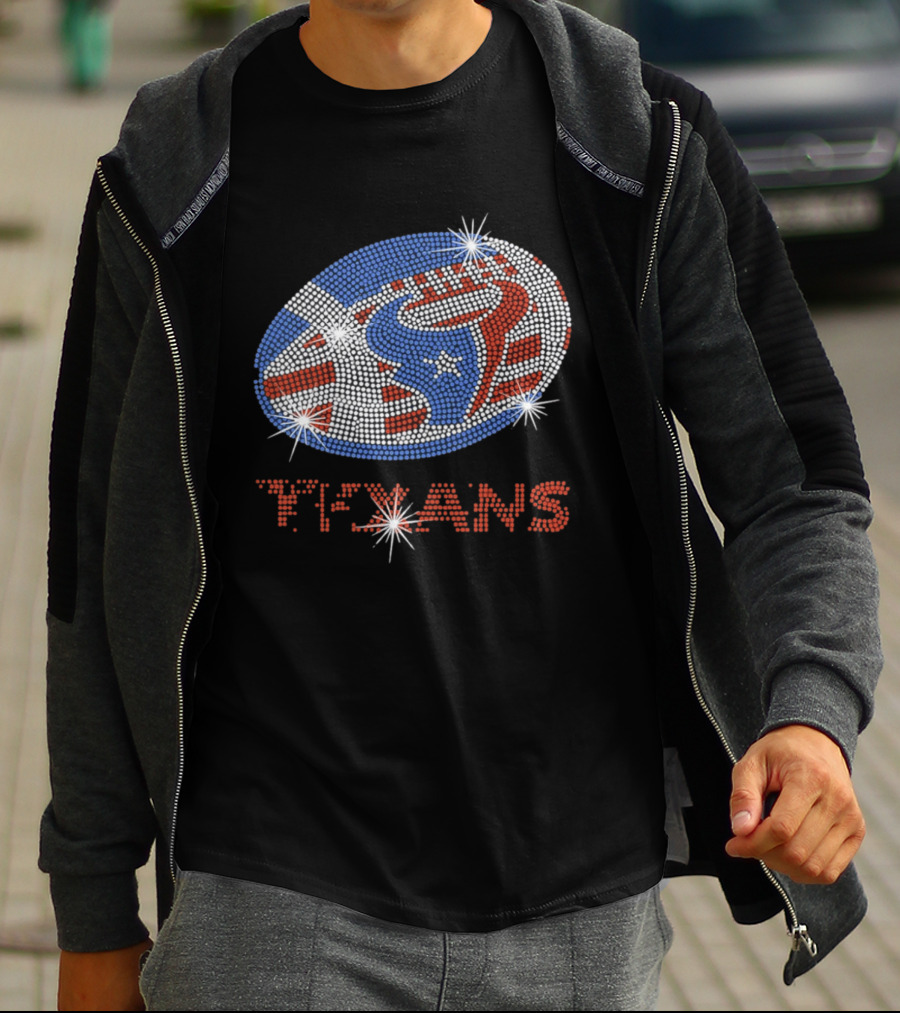 Texans Football Rhinestone Sparkle Team T-Shirt