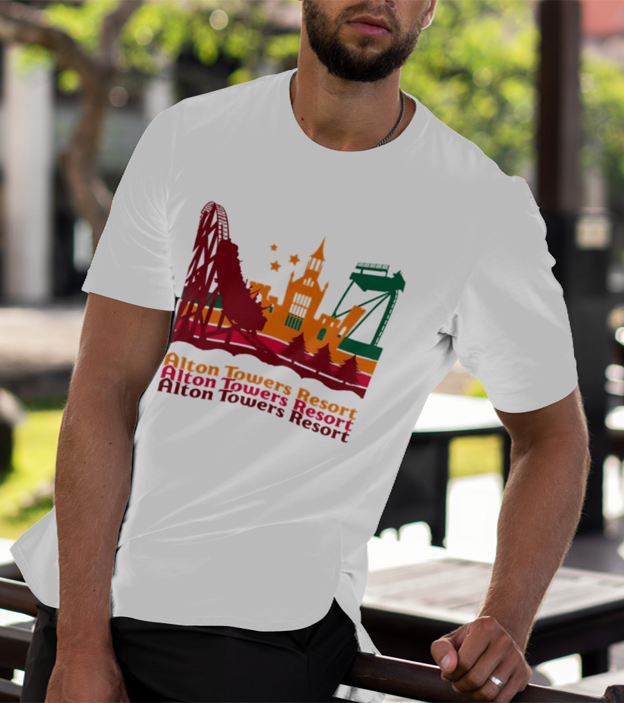 Alton Towers Resort Iconic Rides And Castle Attractions T-Shirt