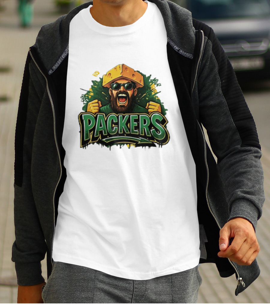 Packers Cheesehead Fan Graffiti T-Shirt