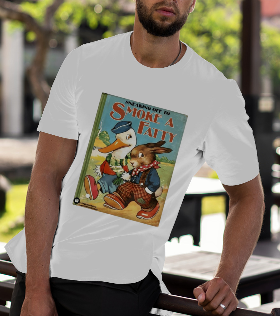 Sneaking Off To Smoke A Fatty Anthropomorphic Duck Rabbit Book Cover T-Shirt