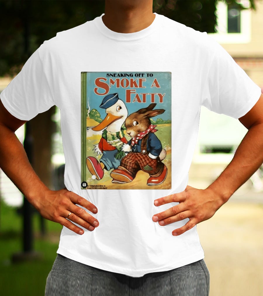 Sneaking Off To Smoke A Fatty Anthropomorphic Duck Rabbit Book Cover T-Shirt