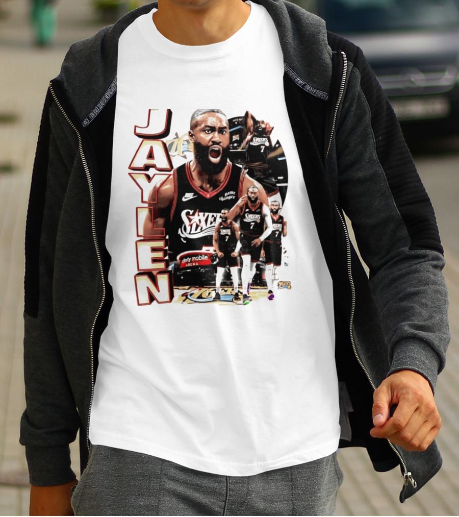 Jaylen Brown Nike 76ers Number 7 Bootleg Collage T-Shirt