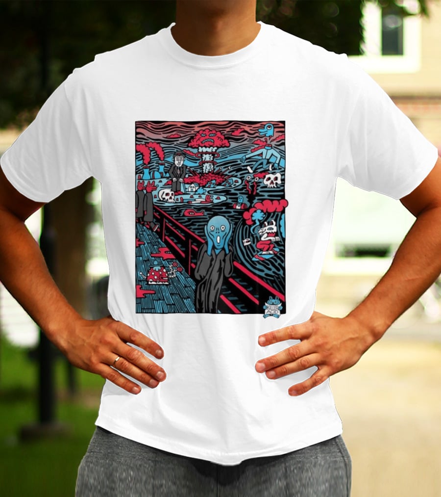 The American Scream Killer Acid Psychedelic Surrealist Edvard Munch Mashup T-Shirt