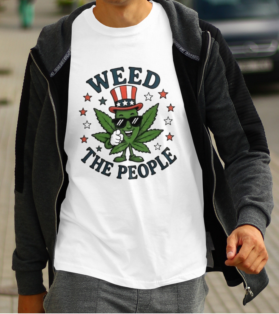 Weed The People Cannabis Uncle Sam Patriotic Leaf Stars T-Shirt