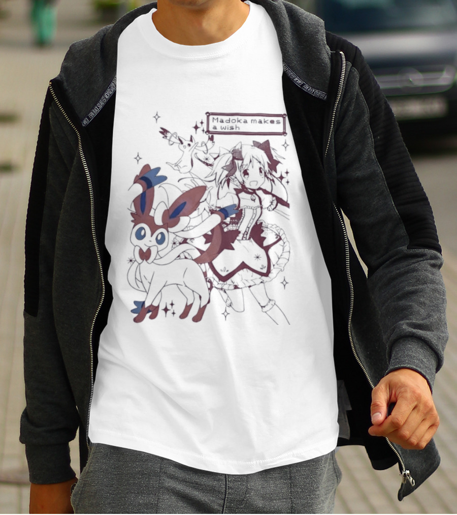 Madoka Kaname And Sylveon Anime Wish Collaboration T-Shirt