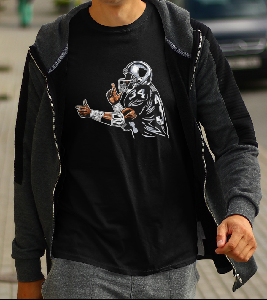 Bo Jackson 34 Las Vegas Raiders Finger Gun Celebration T-Shirt