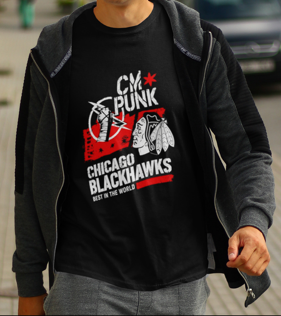 CM Punk Chicago Blackhawks Best In The World T-Shirt