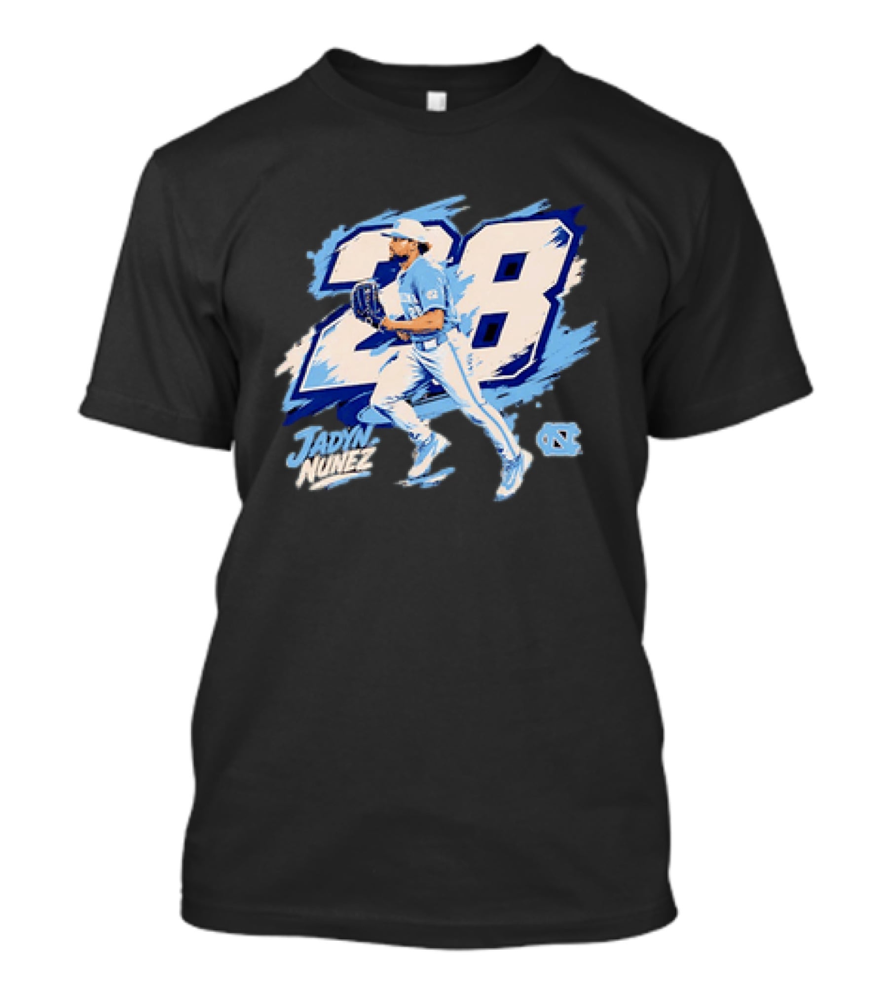 Jadyn Nunez No 28 North Carolina Tar Heels Baseball Player T-Shirt